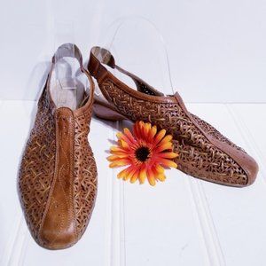 Pikolinos Arena Woven Leather Sling Back Mules